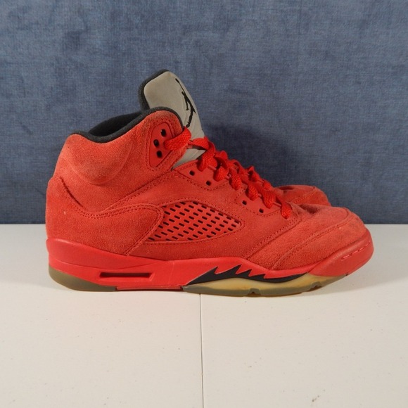 Air Jordan 5 Retro BG University Red/Black Suede 440888-602 Grade School Size 7Y - Picture 6 of 9